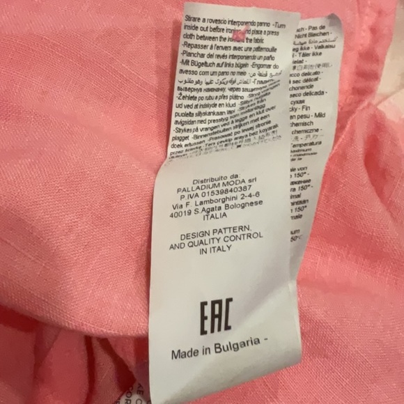 120% LINO - Men's Linen White and Pink Button Down Shirt - NEW - Picture 8 of 9